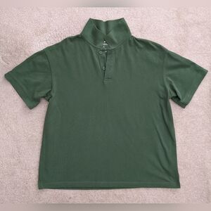 H&M green pique polo shirt large